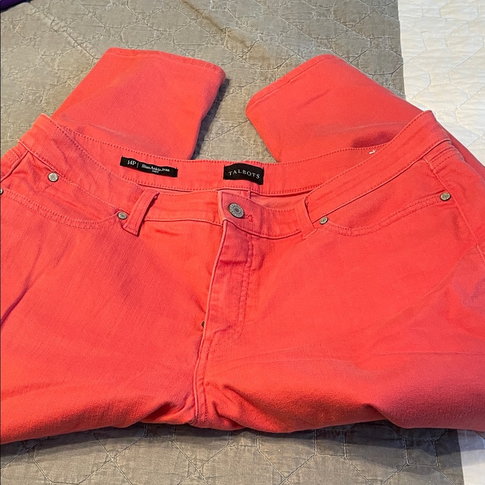 Talbots Women's High Rise Jeans in Coral